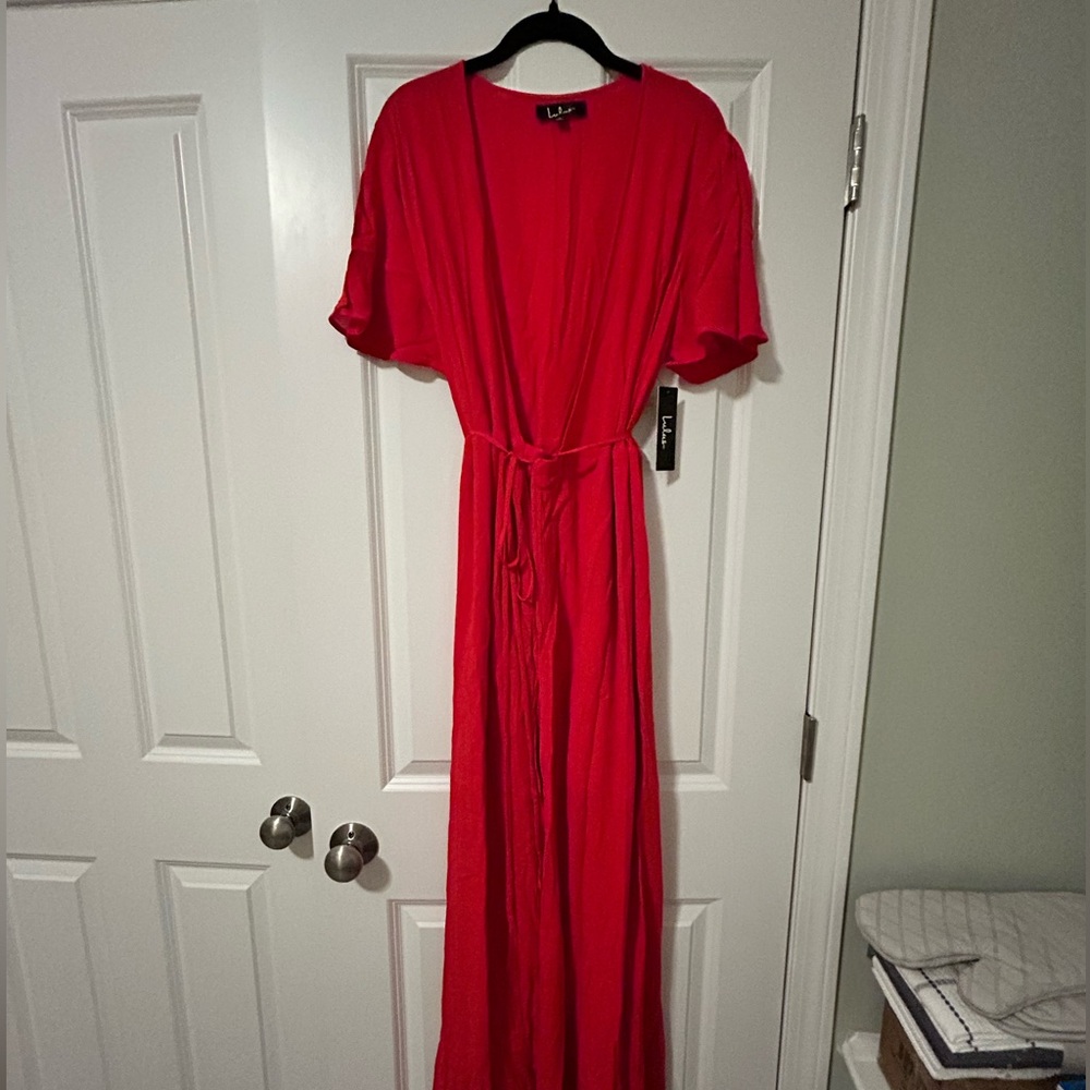 Lulu's Vibrant Red Maxi Dress